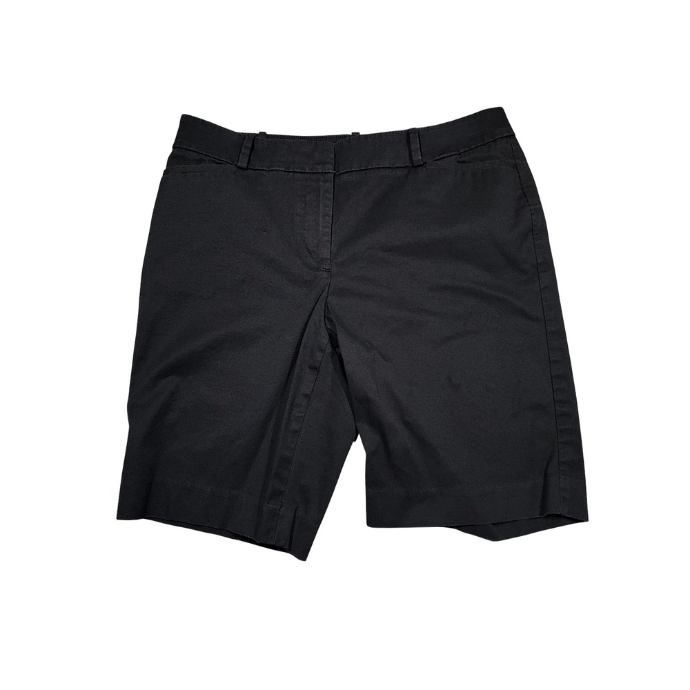 Talbots Shorts 6P Women 9" Black Cotton Stretch Chino Professional Classic Beach